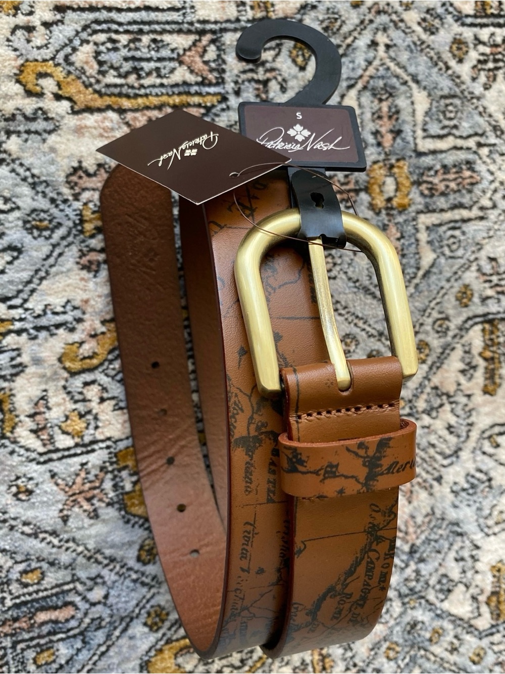 Patricia Nash Signature Map Leather Belt